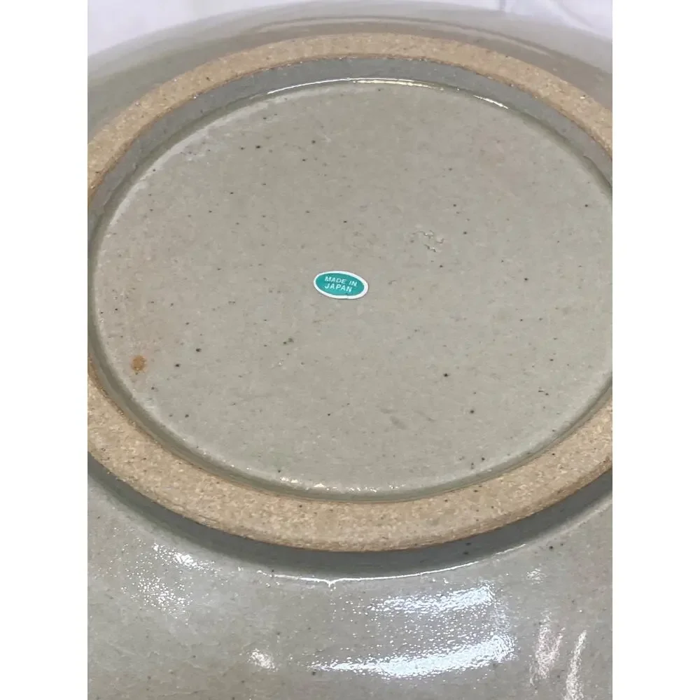 japan persimmon plate brown mid century ceramic stoneware 9.75